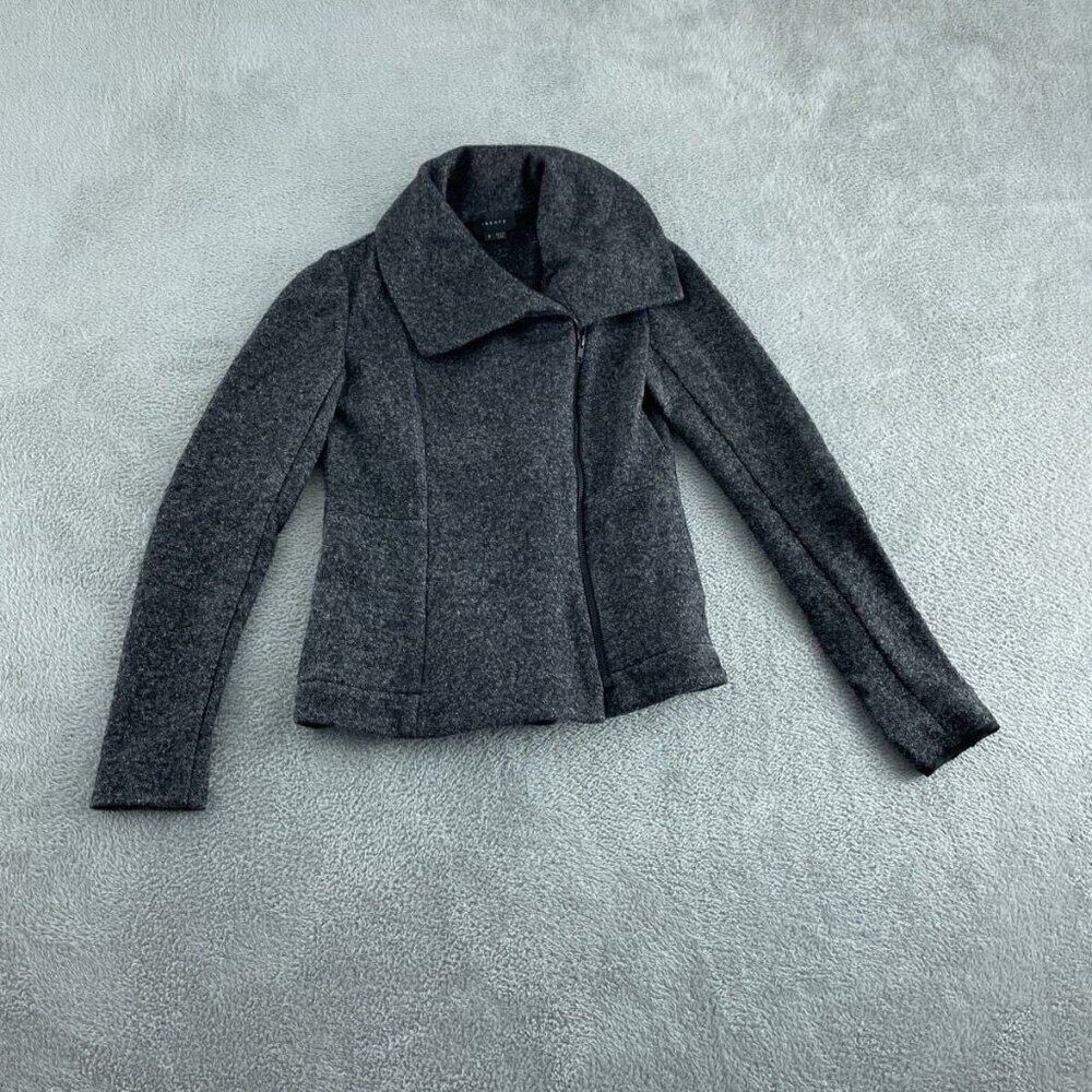 Theory Womens Grey Wool Blend Zip-Up Jacket S 5704